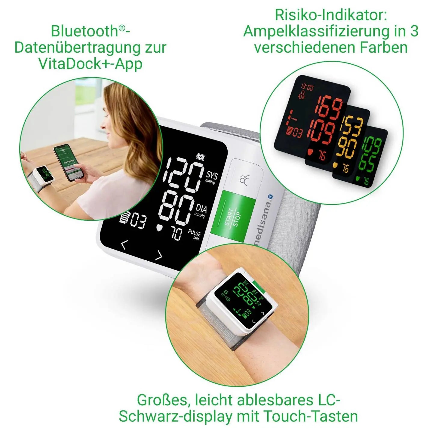 B-Ware Medisana Blutdruckmessgerät Blutdruckmesser Handgelenk Weiß Bluetooth Speicher - 4015588510762