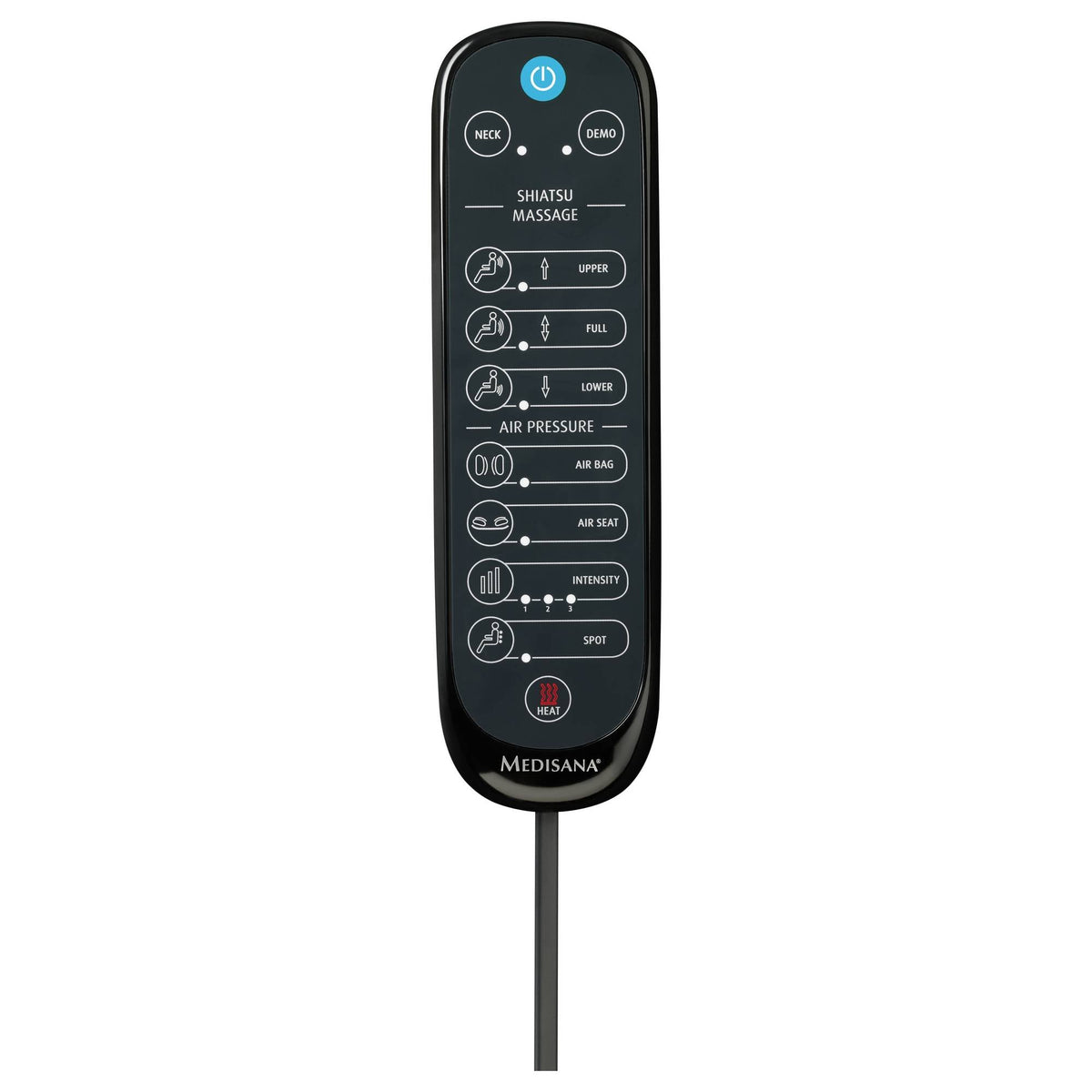 Medisana Massagegerät Sitzauflage Massagesitz Rücken Nacken Komfort Schwarz 60 W - 4015588889950