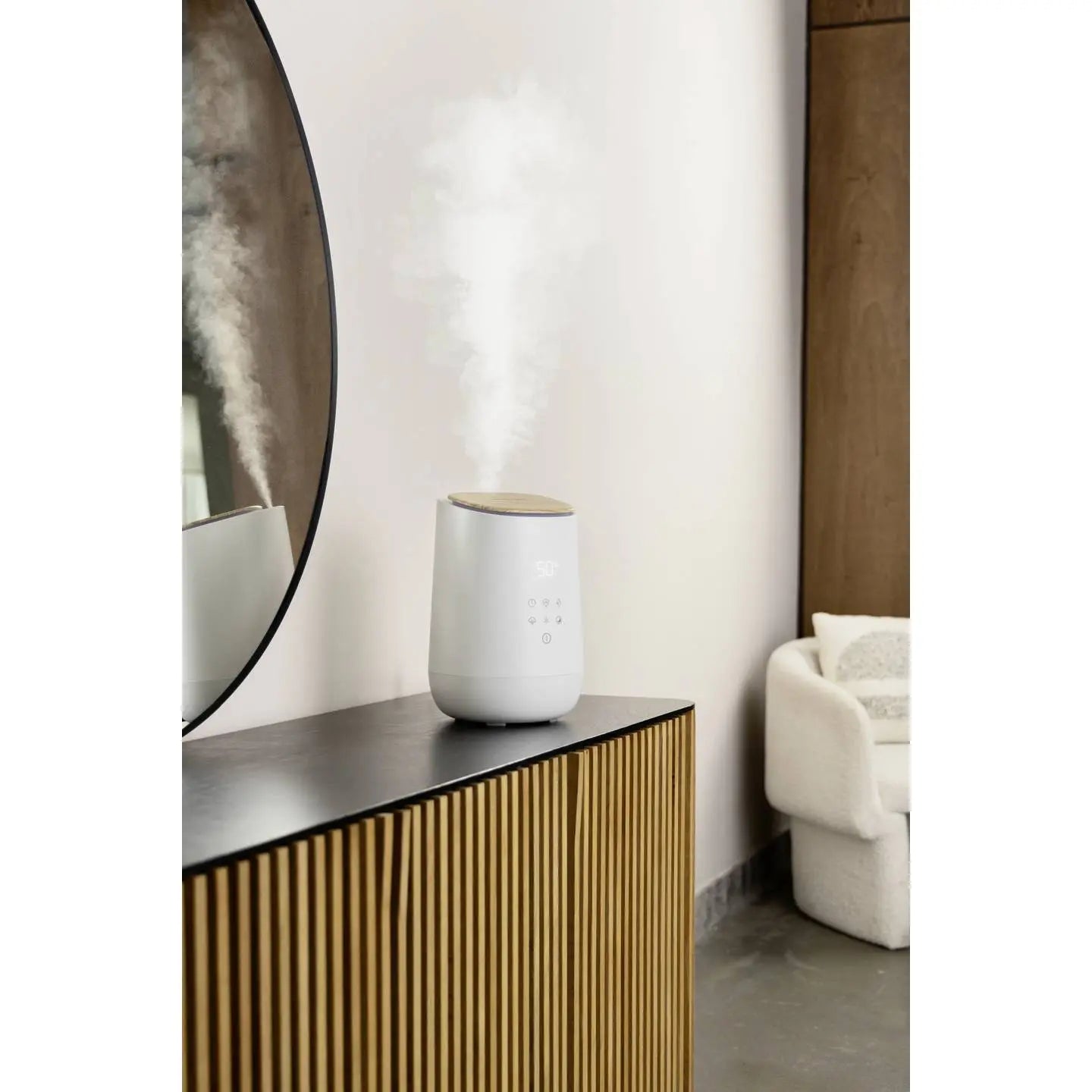 B-Ware Medisana Luftbefeuchter Luftreiniger Aromagerät Beige Antibakteriell Timer Beige - 4015588600739