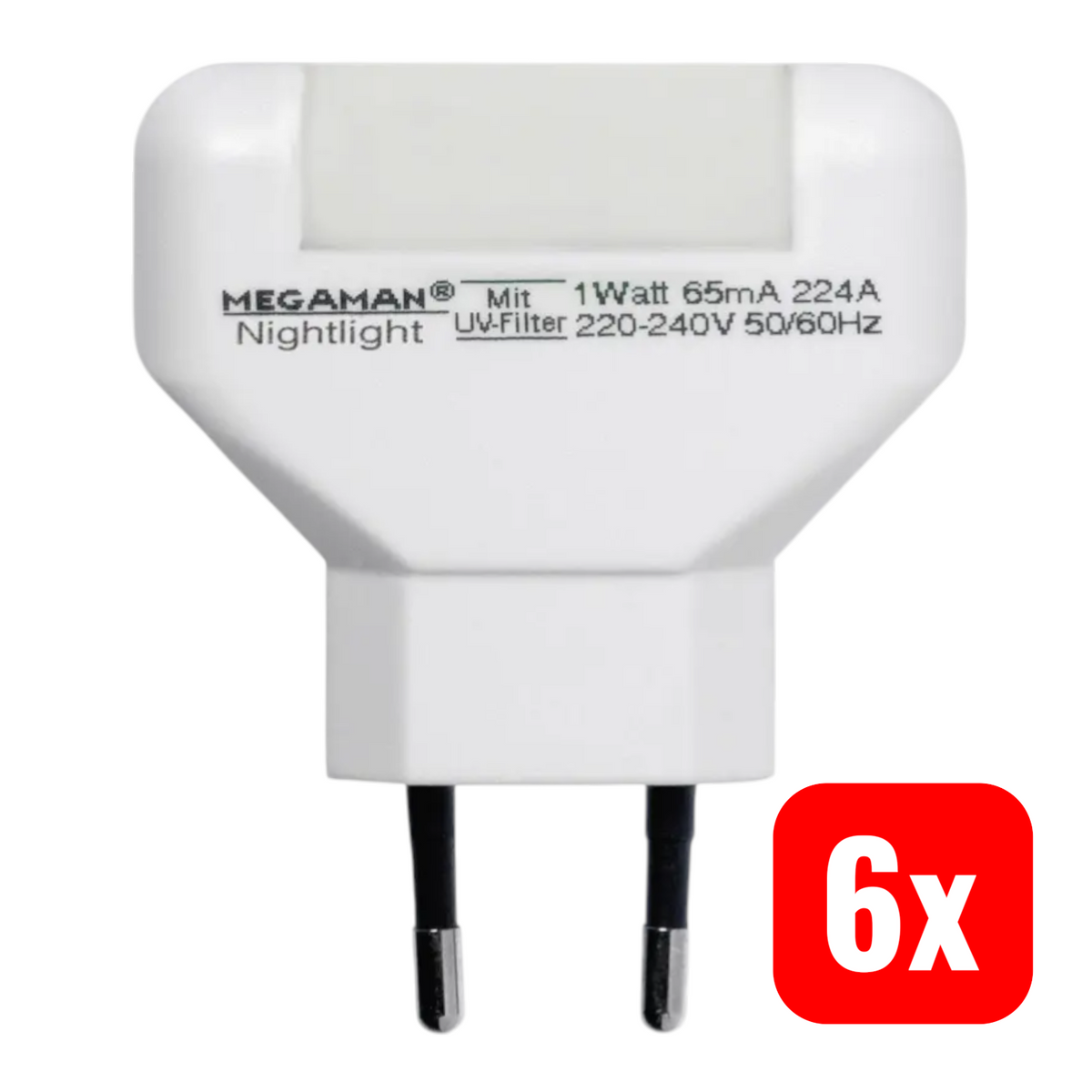 MEGAMAN Nachtlicht LED Lampe warmwhite Filament energiesparend 6 STÜCK - 4020856200016