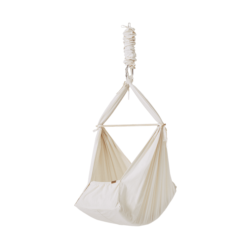 B-Ware Membantu Federwiege Set Hängematte Baby Natur Motor Ständer Bio Baumwolle - 5707582029775