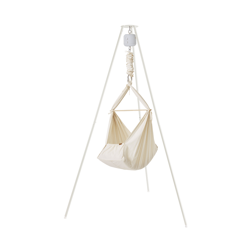 B-Ware Membantu Federwiege Set Hängematte Baby Natur Motor Ständer Bio Baumwolle - 5707582029775