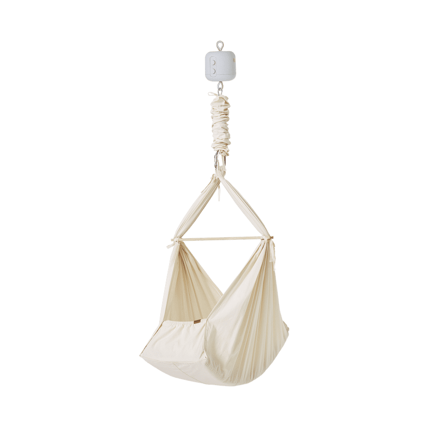 B-Ware Membantu Federwiege Set Hängematte Baby Natur Motor Ständer Bio Baumwolle - 5707582029775