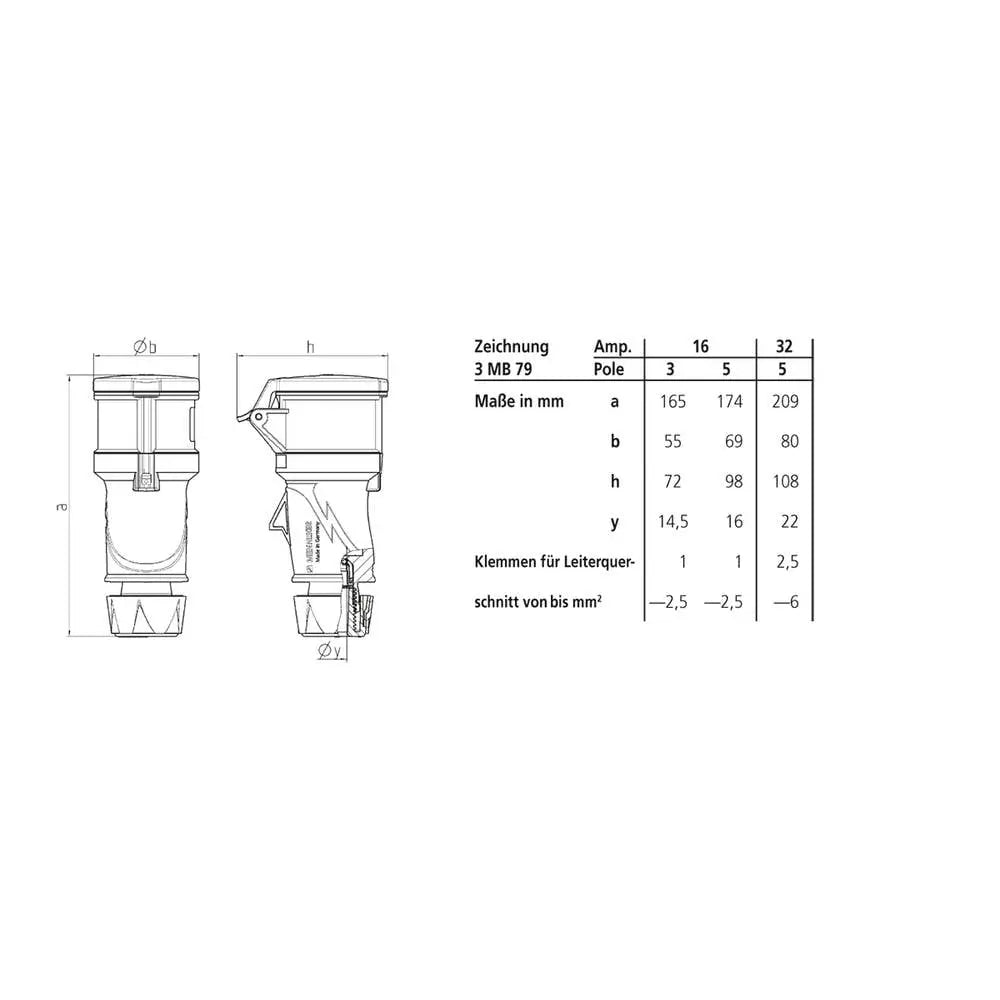 B-Ware Mennekes Cee Kupplung Xtra S Steckverbinder 16 A5p 6h 400 V Ip54 Rot 4 Stück - 4015394289333