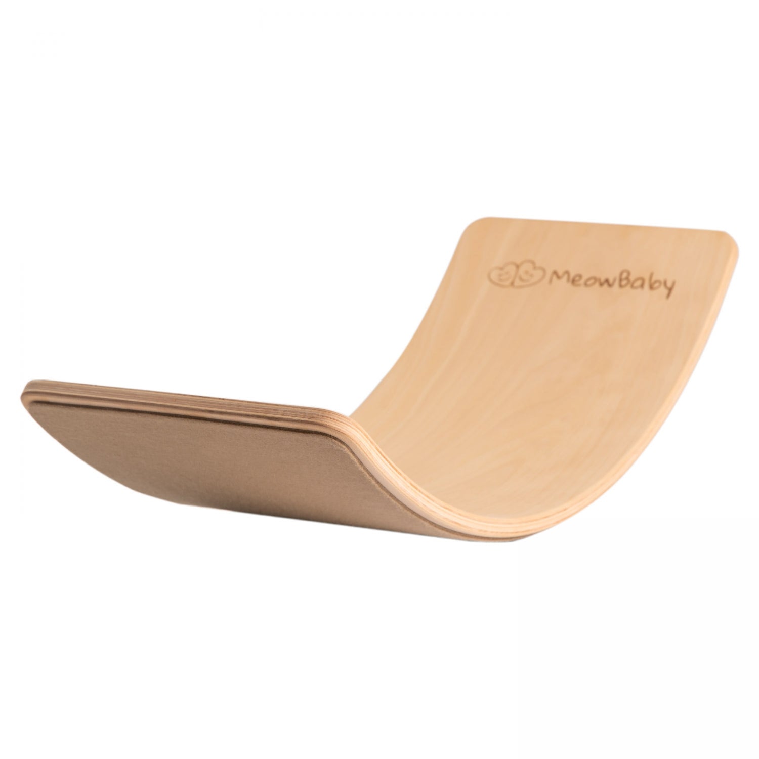 B-Ware Meow Baby Balance Board Wippe Kinderbrett Beige Filz Holz 80x30 Cm Bis 200 Kg  - 5903849630610