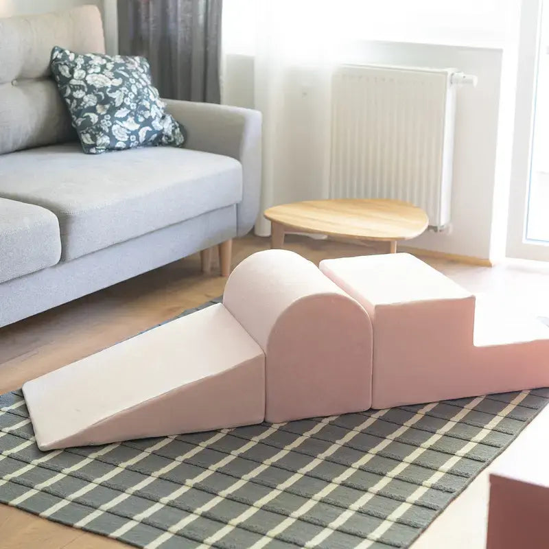 B-Ware Meow Baby Schaumspielset Motorikmodul Baby Kinder 3 Tlg 145x45cm Samt Puderr625