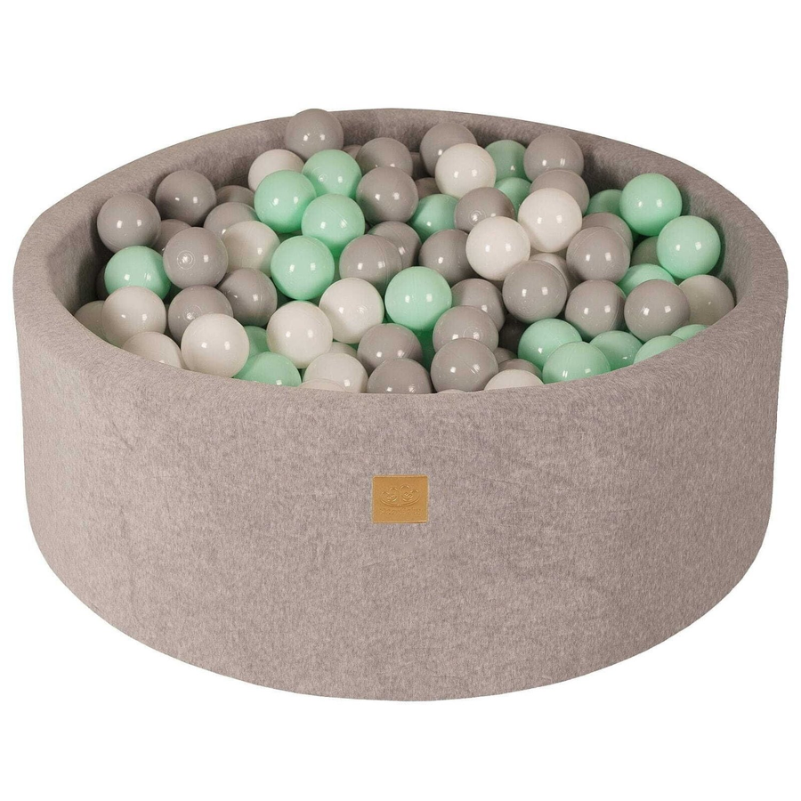 Meow Baby Bällebad Spielpool Kinder Hellgrau Weiß Grau Mint H30cm  B-Ware - 5903849633062