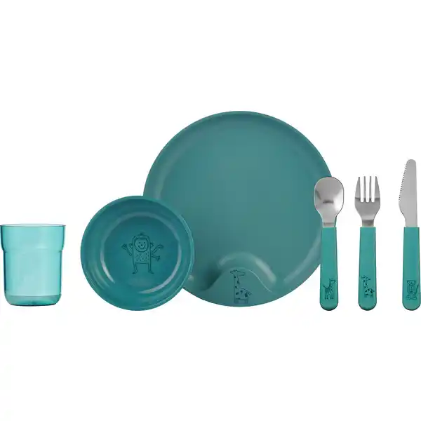 Mepal Kindergeschirrset Set Kinder Geschirrset Mio Deep Turquoise 6 Teilig B-Ware