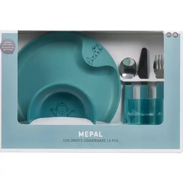 Mepal Kindergeschirrset Set Kinder Geschirrset Mio Deep Turquoise 6 Teilig B-Ware