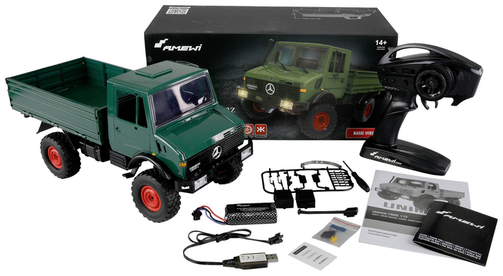 Amewi 22632 Unimog Basic Grün 1:12 Elektro Rc Modell Lkw Modellauto Modelltruck B-Ware - 4260768519152