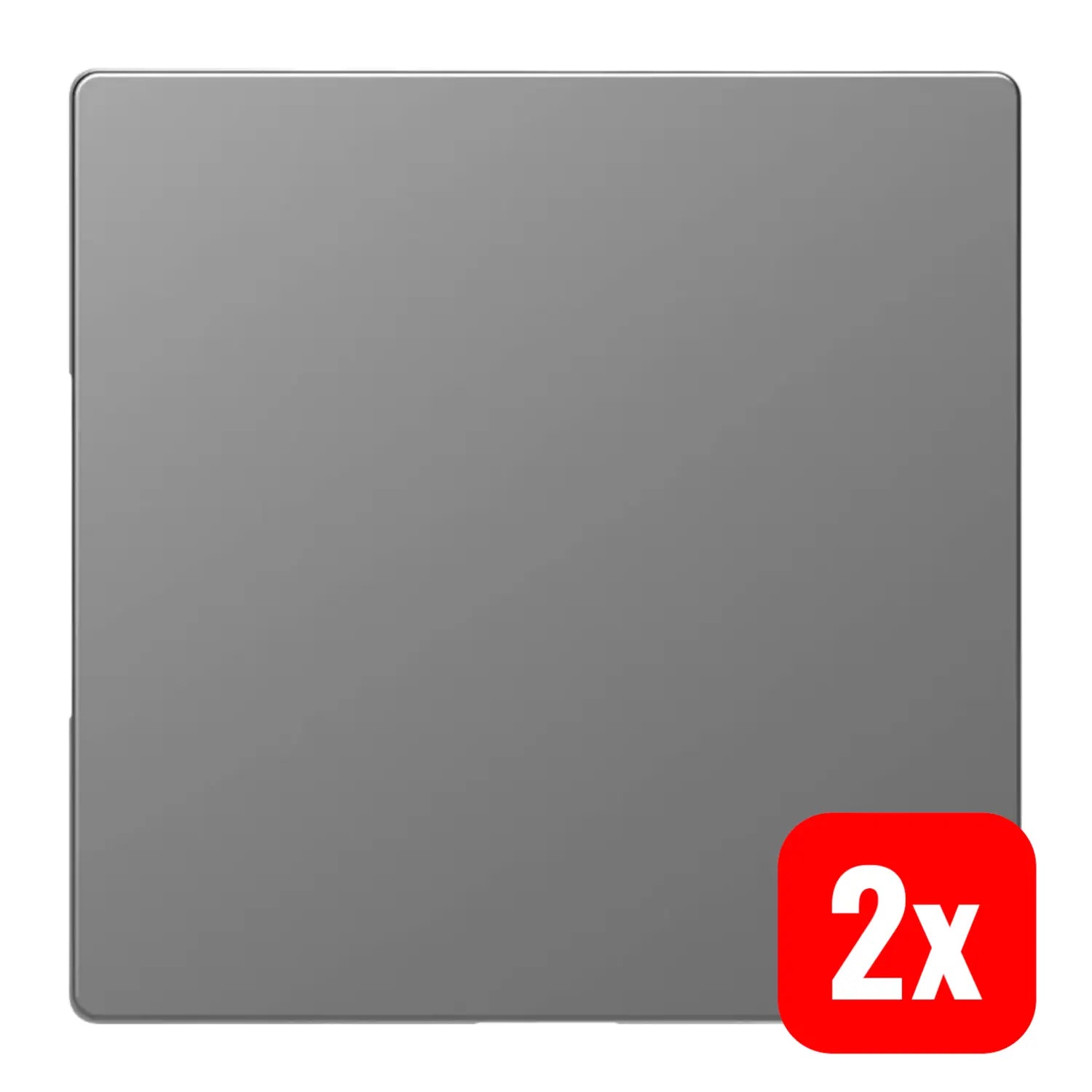 B-Ware Merten Blindabdeckung Abdeckplatte System Design Edelstahl Basiselement 2 Stück - 4042811196929