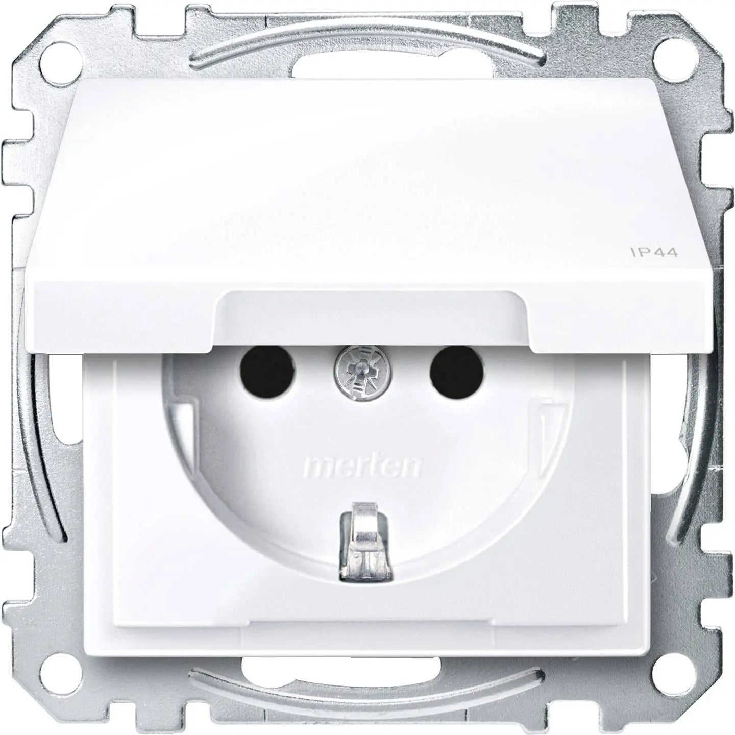 B-Ware Merten Steckdose Steckdosen Schuko System M Weiß Klappdeckel Thermoplast Rund - 4042811139827