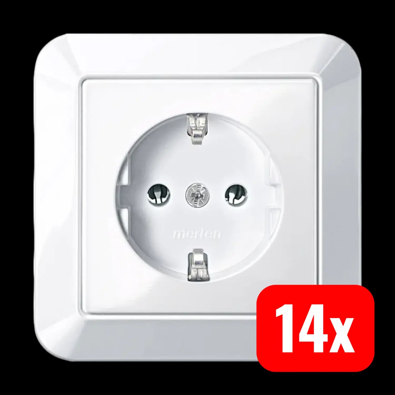 B-Ware Merten Steckdose Steckdosen System M Polarweiß Meg2301 1019 Halogenfrei 14 Stück - 4042811138554