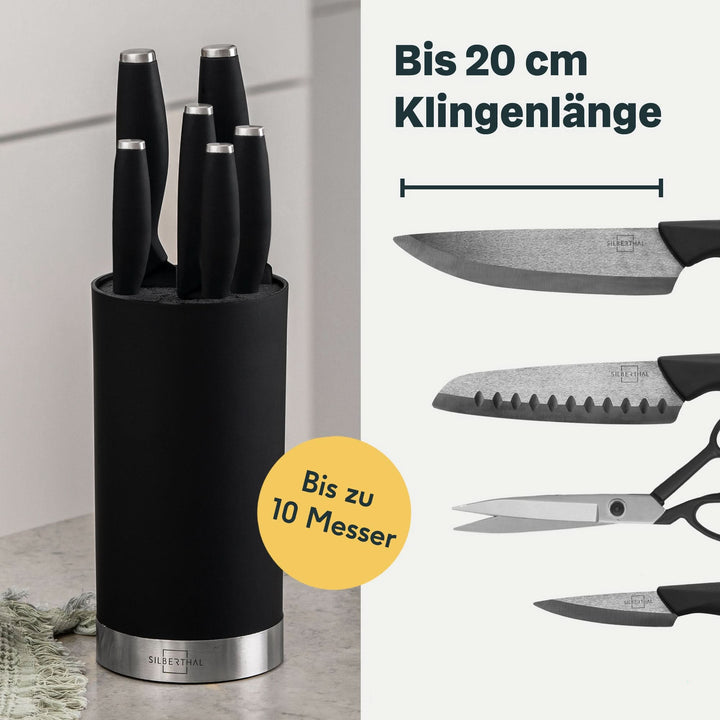 SILBERTHAL Messerblock Universal Messerhalter Messeraufbewahrung Schwarz Block - 4260470460681