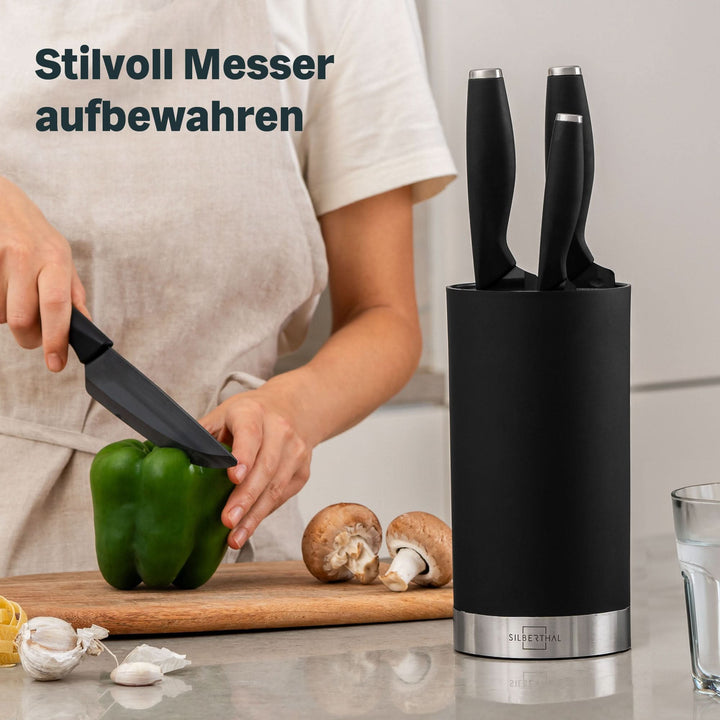 SILBERTHAL Messerblock Universal Messerhalter Messeraufbewahrung Schwarz Block - 4260470460681