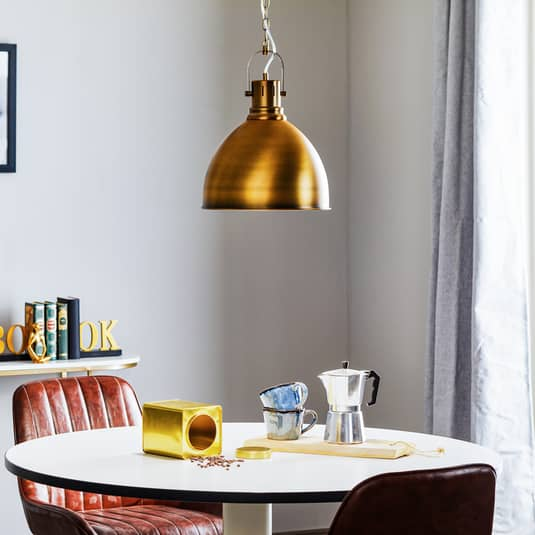 B-Ware Trio Lighting Messingfarbene Hängeleuchte Hängeleuchte Lampe Leuchte Tores Hänge - 4017807267112