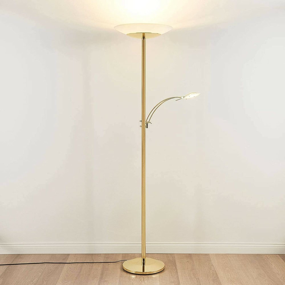 B-Ware Lampenwelt Ilinca Led Stehlampe Stehleuchte Deckenfluter Lampe Leuchte Messing - 4251096538205
