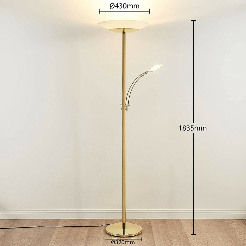 B-Ware Lampenwelt Ilinca Led Stehlampe Stehleuchte Deckenfluter Lampe Leuchte Messing - 4251096538205