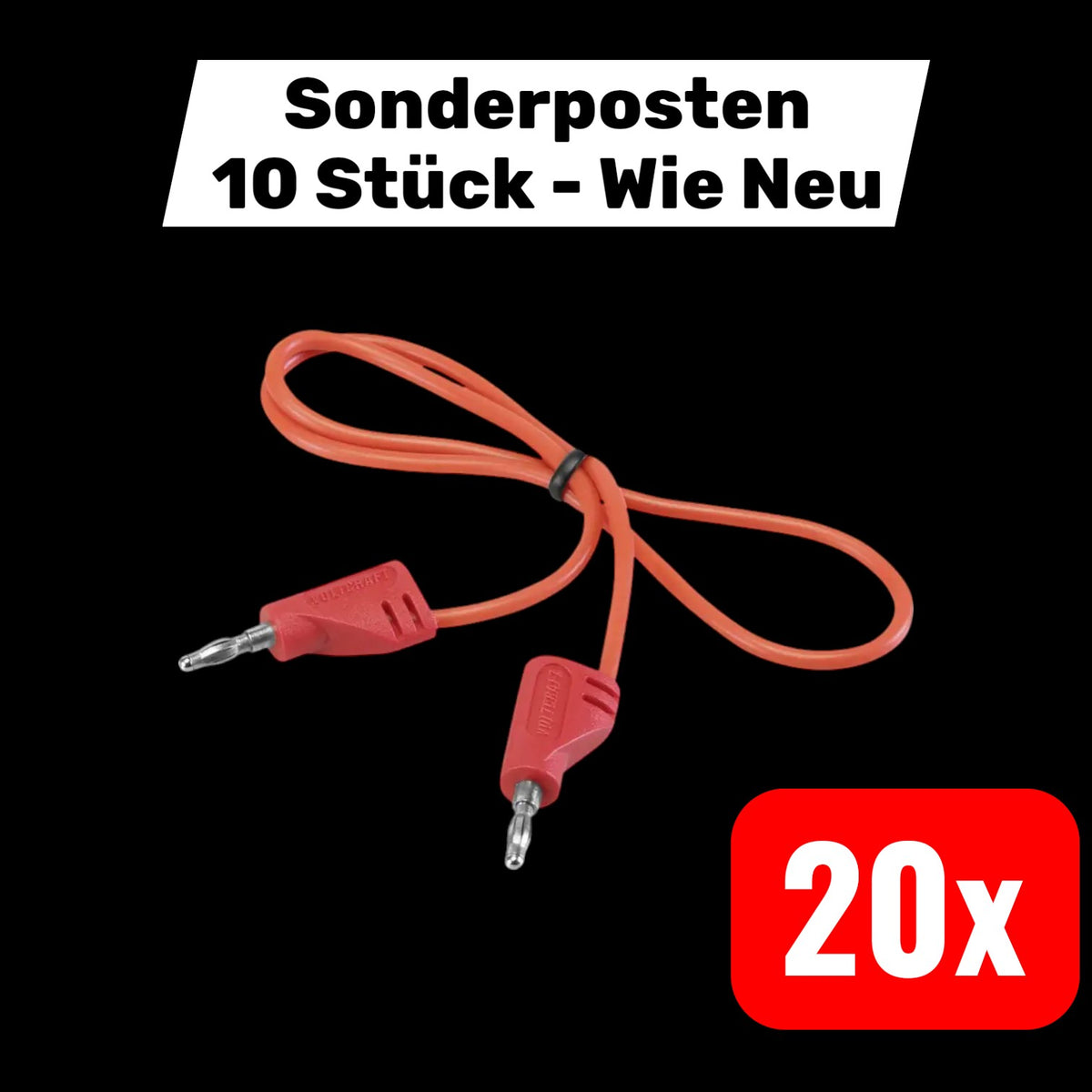 VOLTCRAFT Messschnur Messleitung Bananenstecker 2 mm Rot 30cm MSB-200 20 STÜCK - 4016138129755