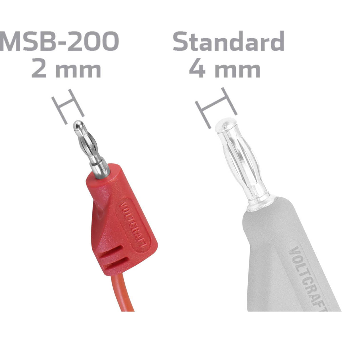 VOLTCRAFT Messschnur Messleitung Bananenstecker 2 mm Rot 30cm MSB-200 20 STÜCK - 4016138129755