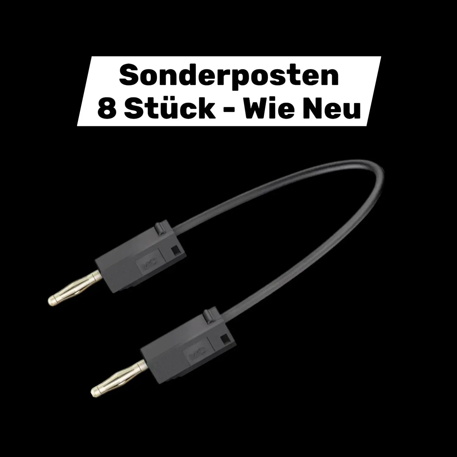 B-Ware Stäubli Messleitung Kabel Lamellenstecker 2mm 7.50cm Schwarz Stapelbar 8 Stück - 2050003616744