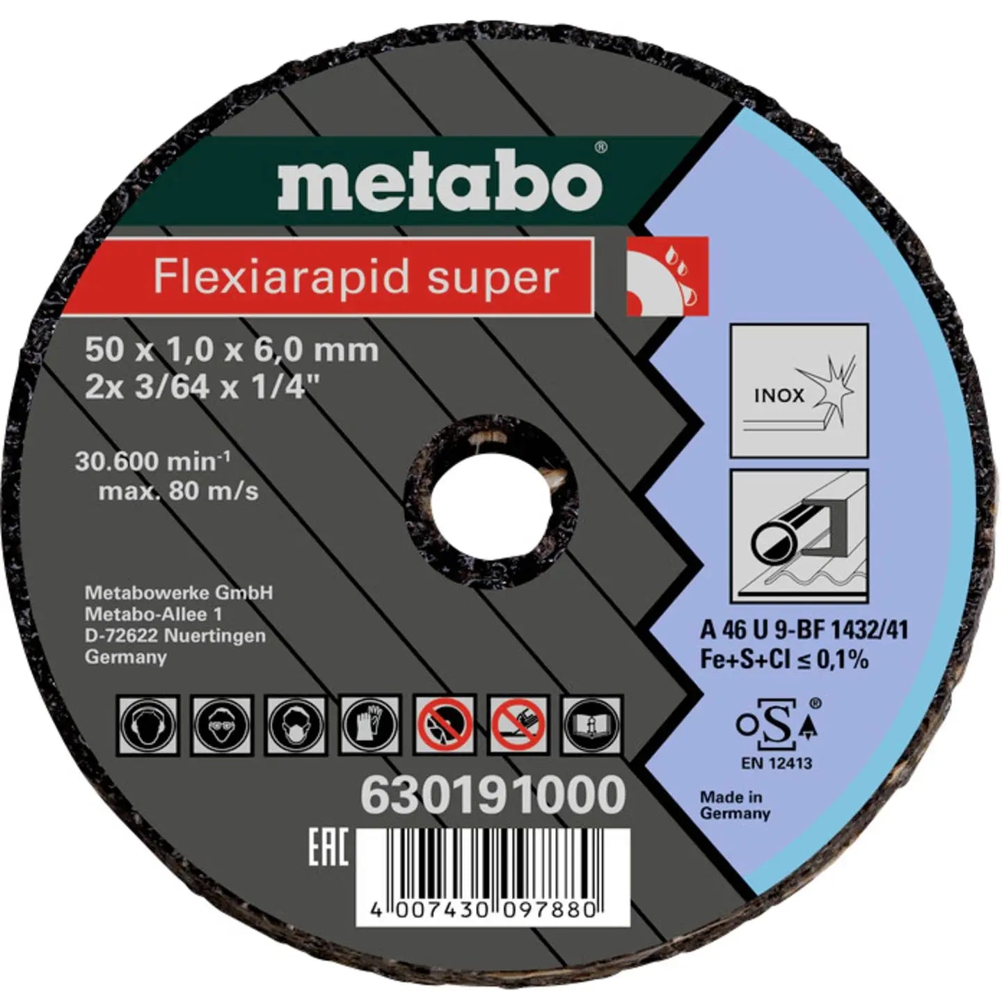 B-Ware Metabo Trennscheibe Schleifscheibe Rostfreier Stahl Edelstahlbearbeitung 25 Stück - 4007430097873
