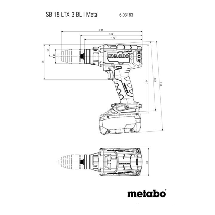 Metabo Akku Schlagbohrschrauber Bohrmaschine 18 V Li Hd Metall Set Meta Box 145 L B-Ware - 4061792215405
