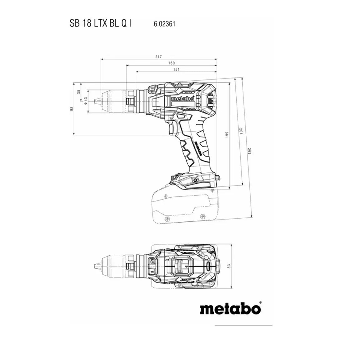 B-Ware Metabo Bohrschrauber Schlagbohrschrauber Sb 18 Ltx 18 V Cas System - 4061792188150