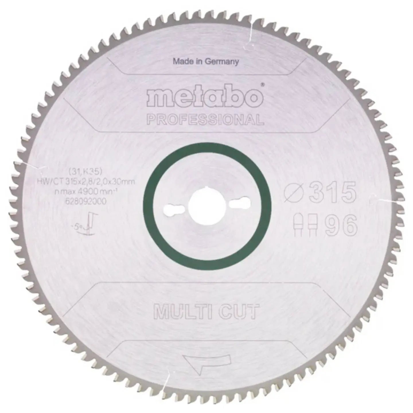 B-Ware Metabo Kreissägeblatt Sägeblatt Laminat 315 Mm 30 Mm 2 Mm 96 Zähne Trapez - 4007430177056