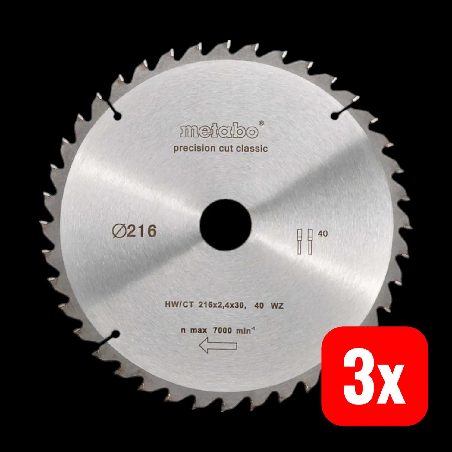 B-Ware Metabo Kreissägeblatt 628060000 Hw/Ct 216 X 30 X 2,4/1,8 Zähnezahl 3 Stück - 4007430241702