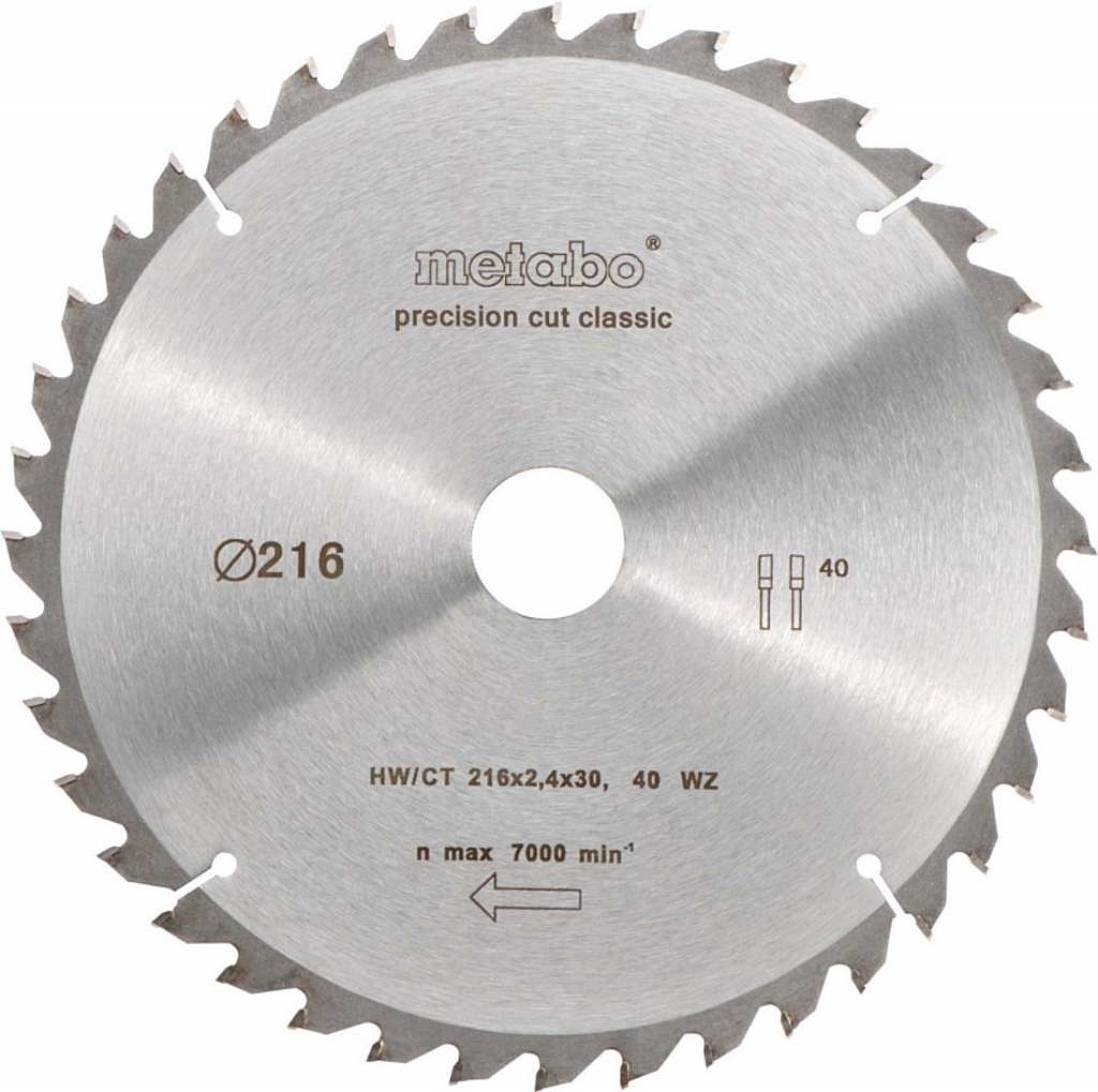 B-Ware Metabo Kreissägeblatt 628060000 Hw/Ct 216 X 30 X 2,4/1,8 Zähnezahl 3 Stück - 4007430241702