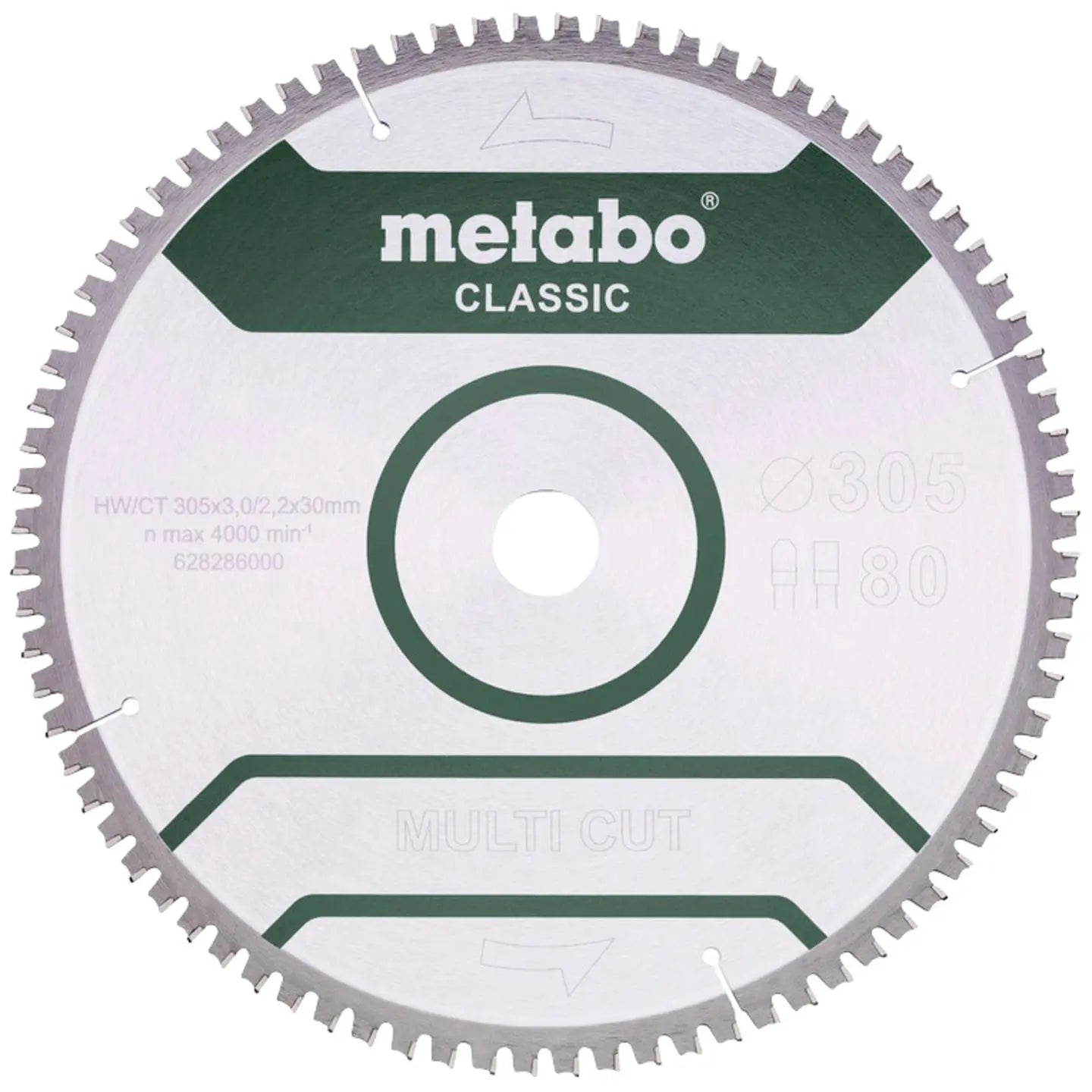 B-Ware Metabo Kreissägeblatt Sägeblatt Multi Cut Classic 305 X 30 X 2.2 Mm 80 Zähne  - 4061792173651