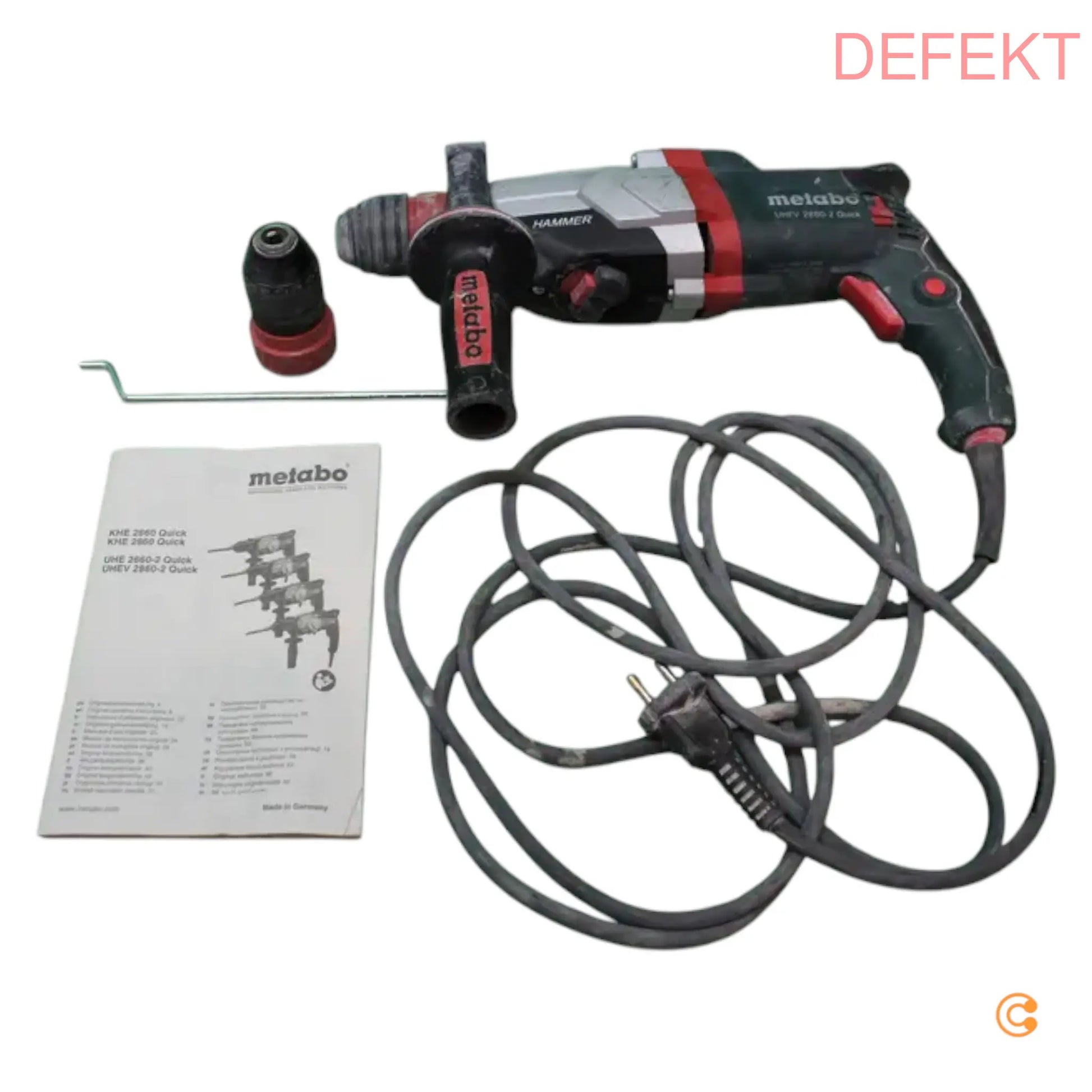 Metabo Uhev 2860 2 Quick Sds Plus Bohrhammer Meißelhammer 1100 W Defektware D-Ware - 4007430306234