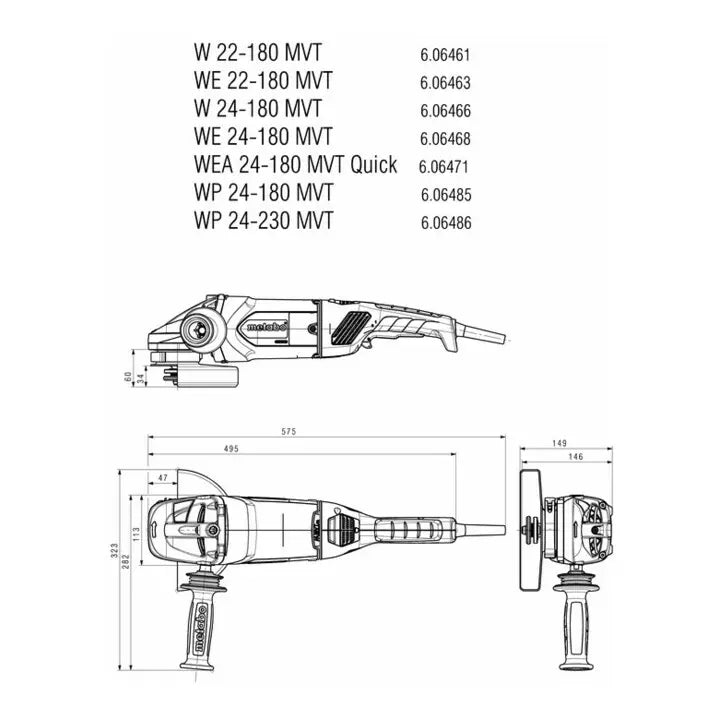 B-Ware Metabo Winkelschleifer We 24 180 Mvt Schleifgerät 180mm Siehe Text/Foto - 4007430268105