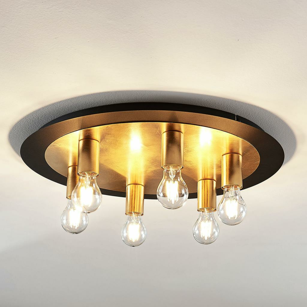 B-Ware Lindby Metal Deckenlampe Justik 6 Flammig Deckenlampe Lampe Deckenlicht Schwarz  - 4251096560817