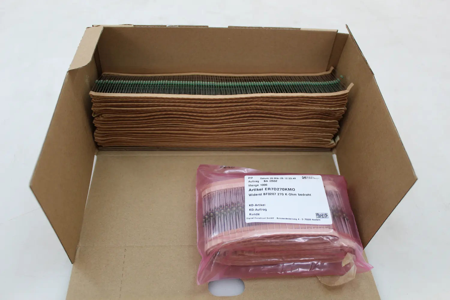 B-Ware Vitr Ohm Widerstand Resistor Metallschicht Tht0207 270 Kω 1 W 5 Prozent 3900 Stück - 2050011795349