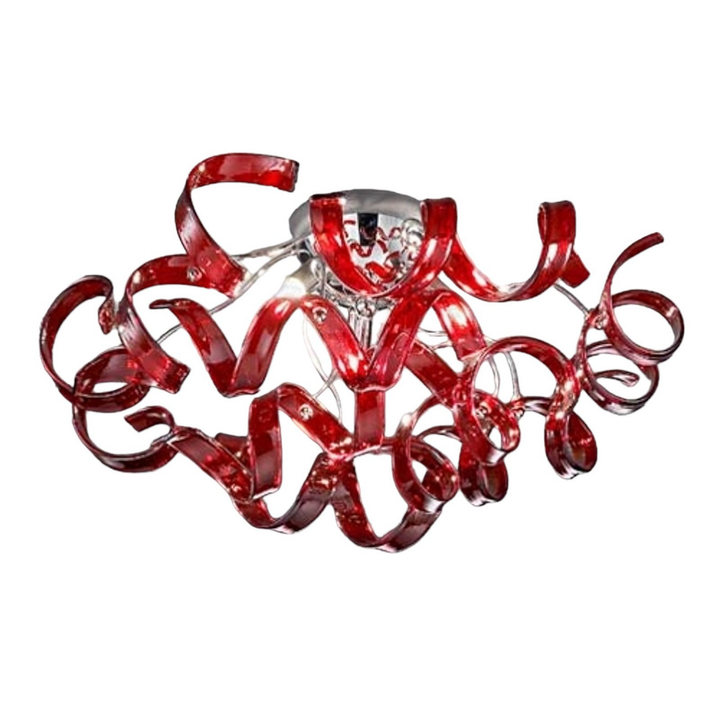 Metallux Deckenleuchte Lampe Cherry Deckenlampe Rot ø 50 Cm Dimmbar G9 Glas Spot B-Ware - 8058983362587