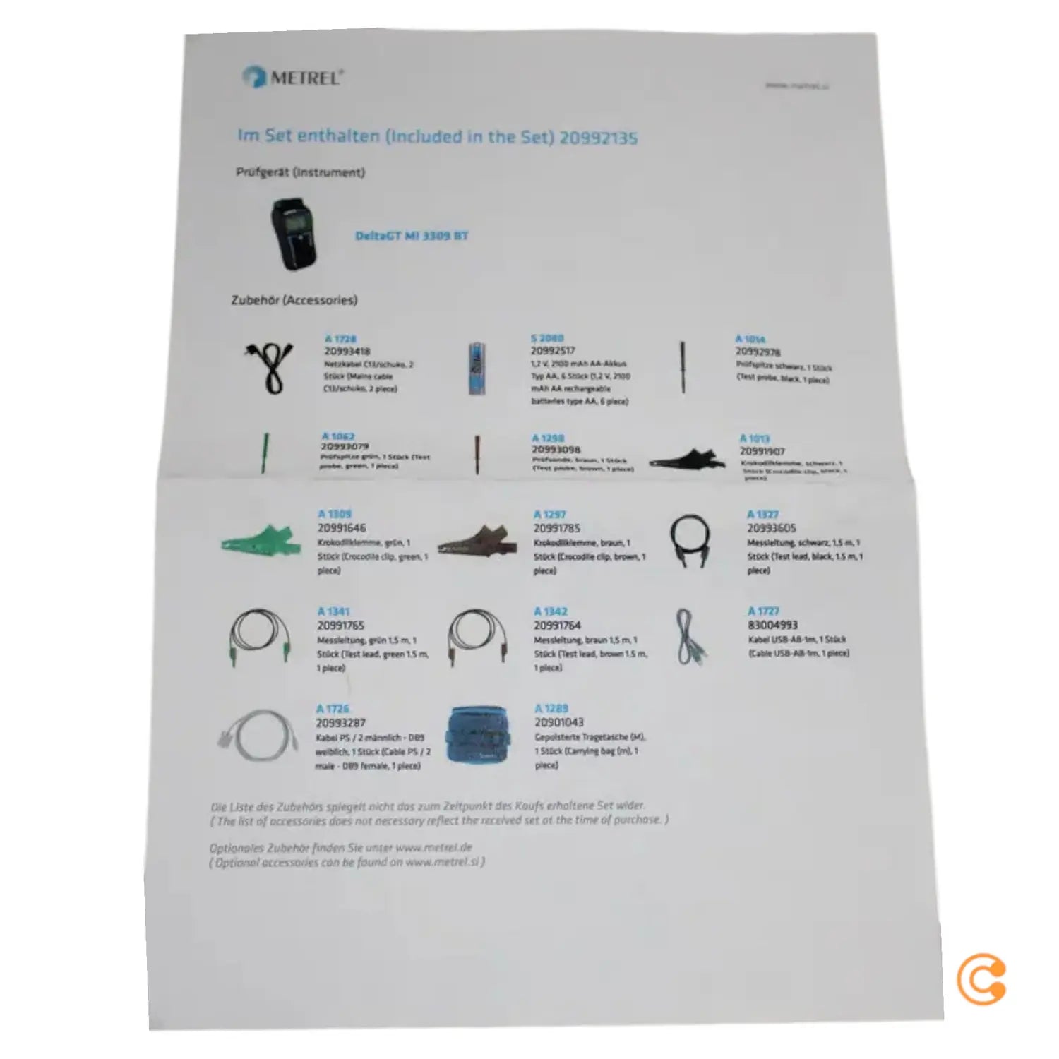 B-Ware Metrel Mi 3309 Bt Vde Prüfgerät Kalibriert (Iso) Siehe Text/Foto - 3831063422709