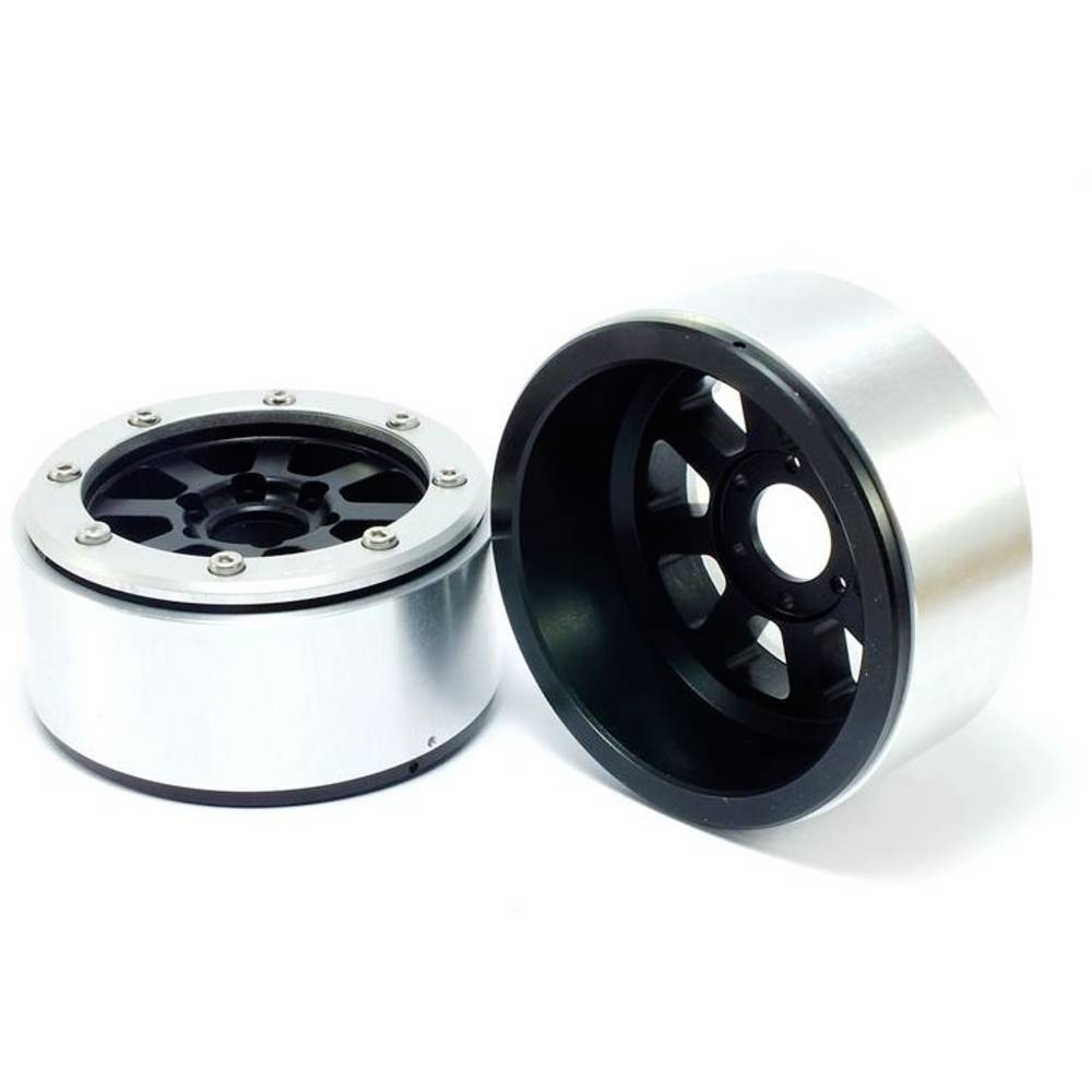 B-Ware Metsafil 1:10 Crawler Felgen Räder Hammer Alufelgen Modellbau Schwarz Silber