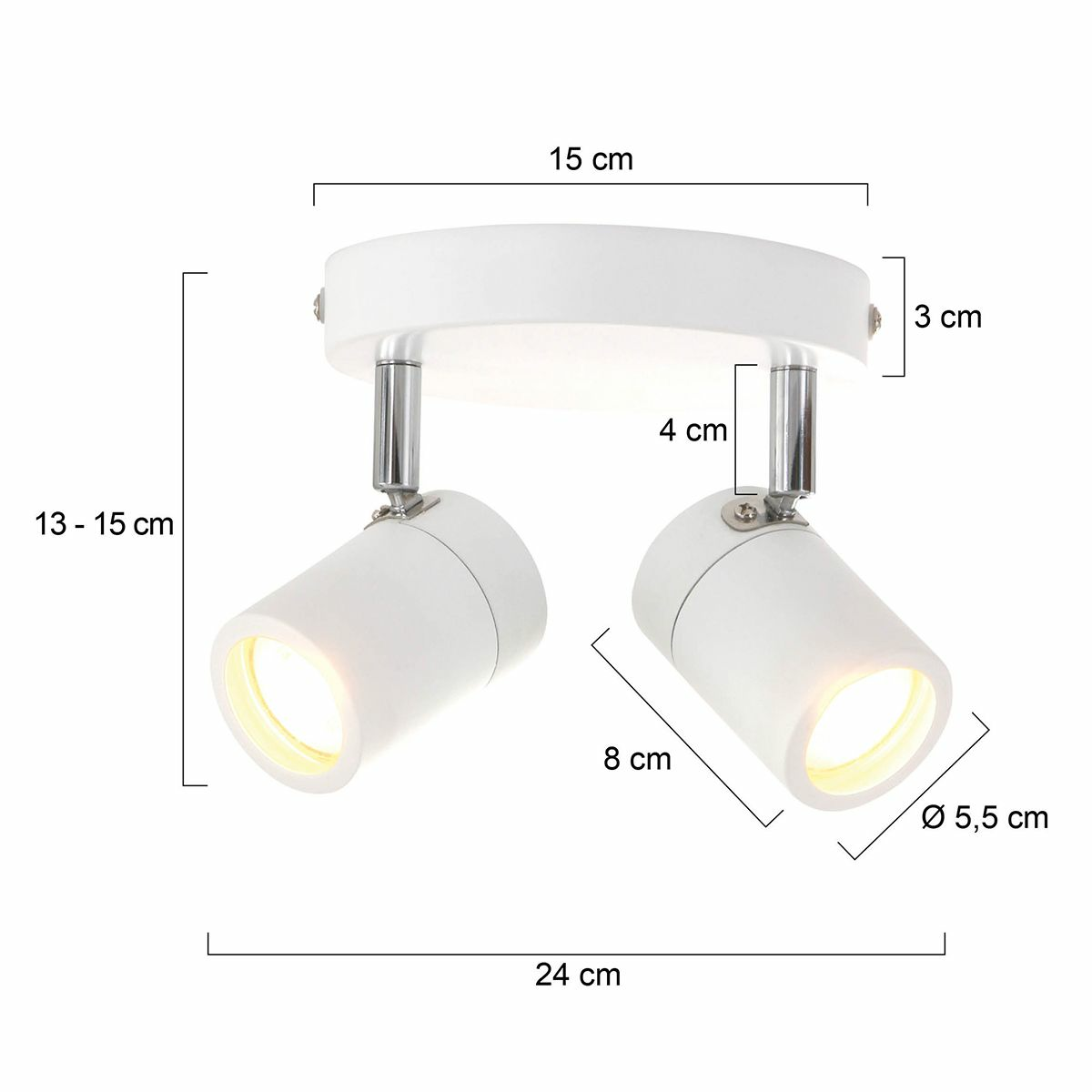 B-Ware Mexlite Aufbaustrahler Spot Led Deckenstrahler Deckenlampe Lampe Leuchte 2 Fl.   - 8712746130089