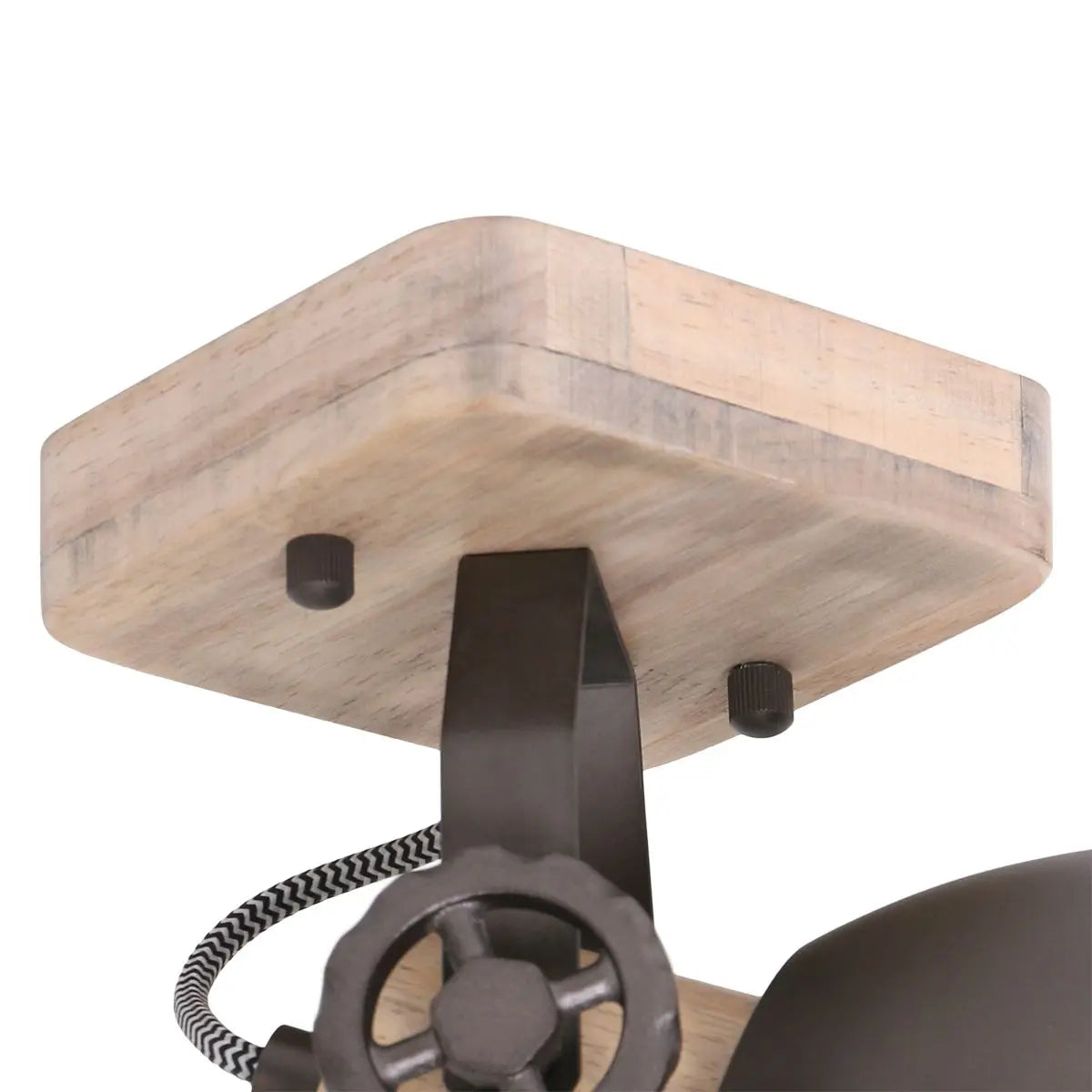 B-Ware Mexlite  Strahler Spot Gearwood Leuchte Anthrazit Holz E27 Innenleuchte 1 Flg - 8712746129229