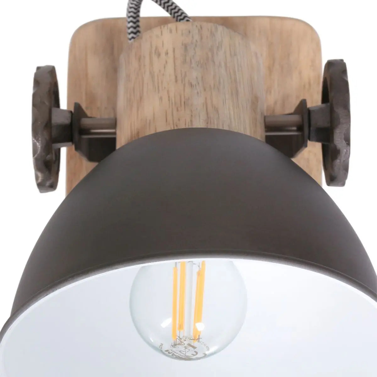 B-Ware Mexlite  Strahler Spot Gearwood Leuchte Anthrazit Holz E27 Innenleuchte 1 Flg - 8712746129229