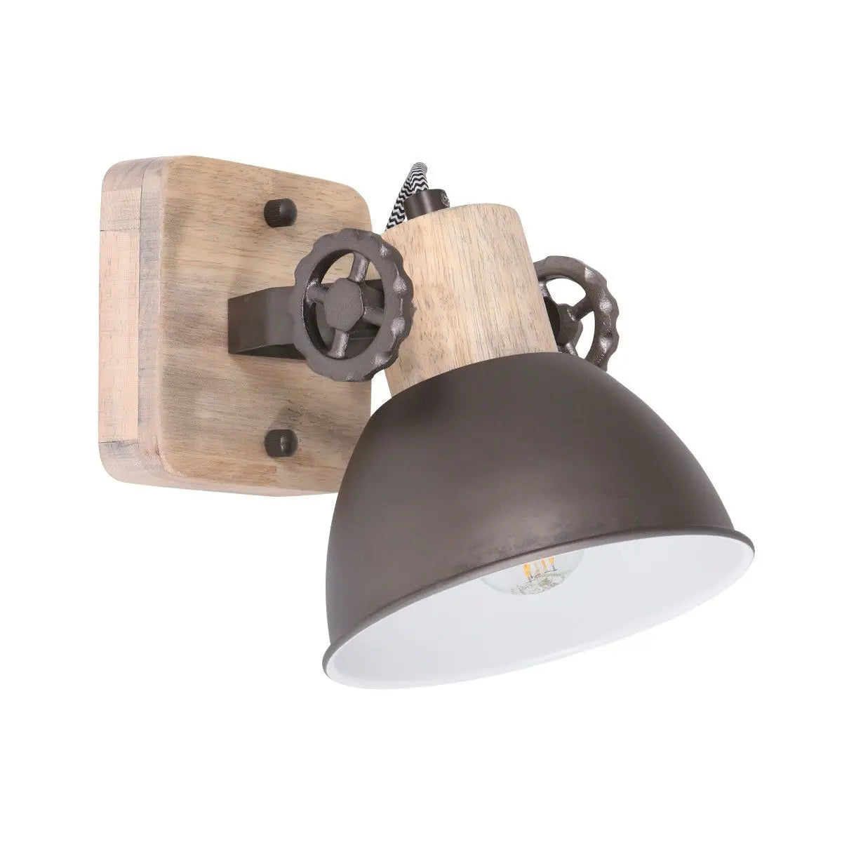 B-Ware Mexlite  Strahler Spot Gearwood Leuchte Anthrazit Holz E27 Innenleuchte 1 Flg - 8712746129229