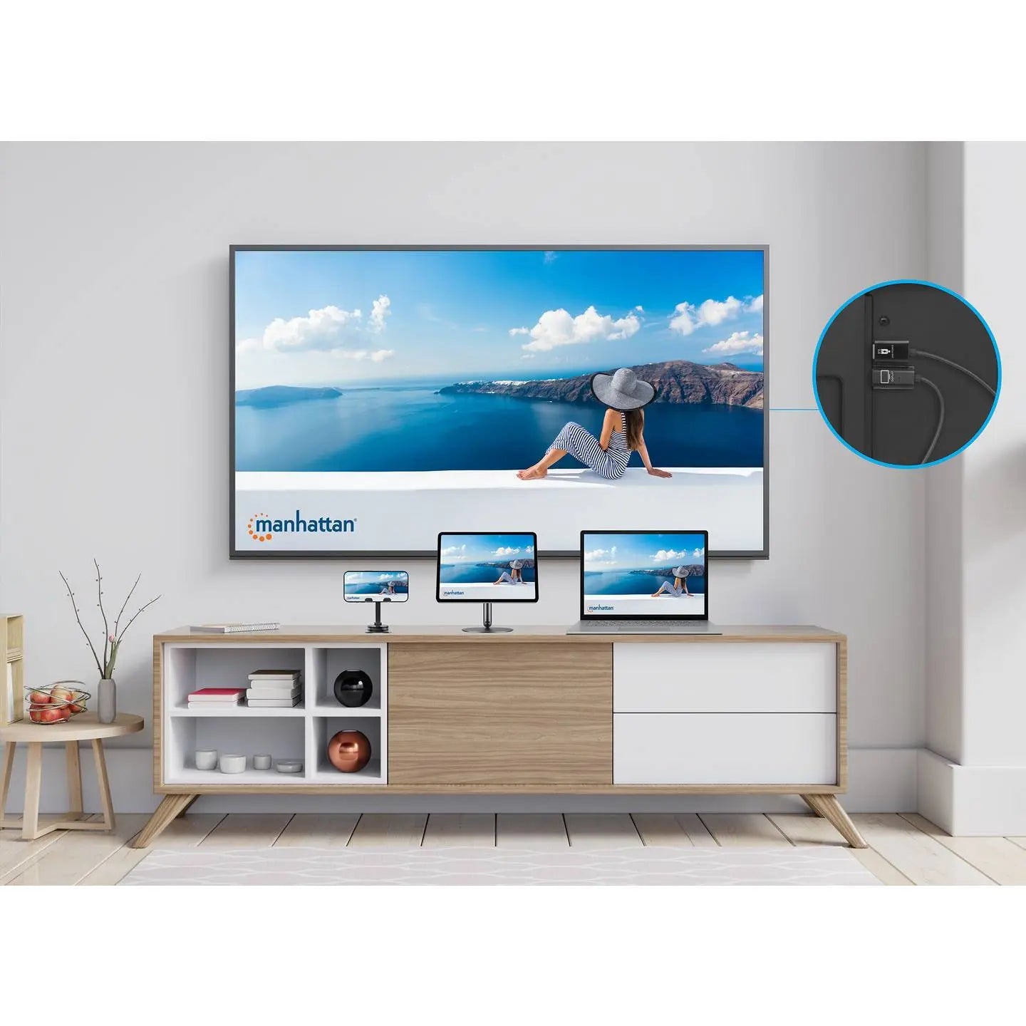 B-Ware Manhattan Präsentationsset Hdmi Adapter Wireless Hdmi Funkübertragung Set Schwarz - 766623208420