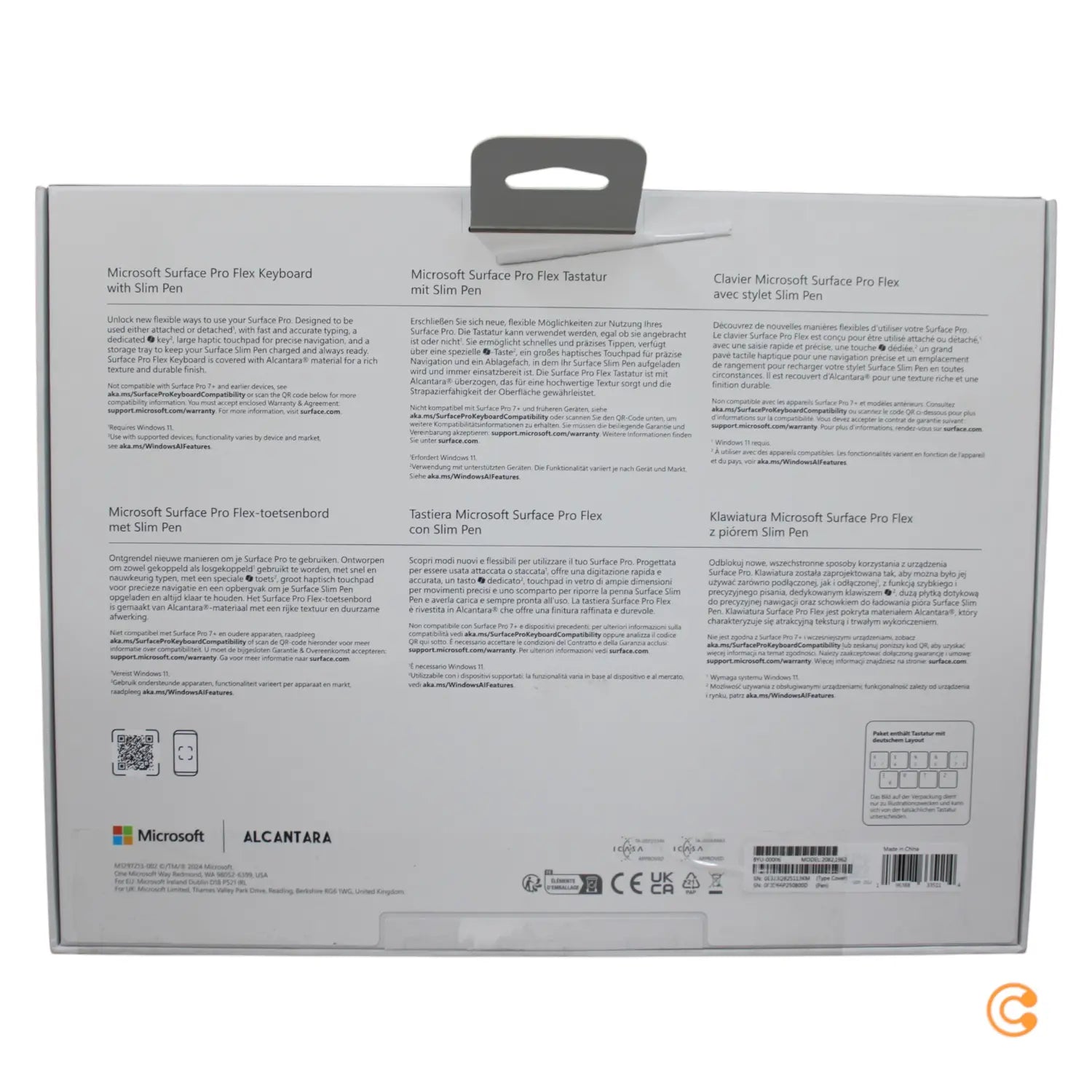 B-Ware Microsoft Tastatur Keyboard Surface Pro Flex Qwertz Slim Pen Touchpad Schwarz - 196388335114