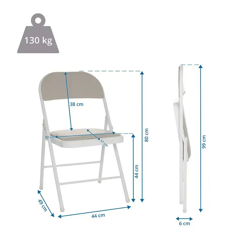 B-Ware Mid.You Klappstuhl Faltstuhl Lederstuhl Leder Grau Indoor Klappbar 2 Stück - 4064323028680