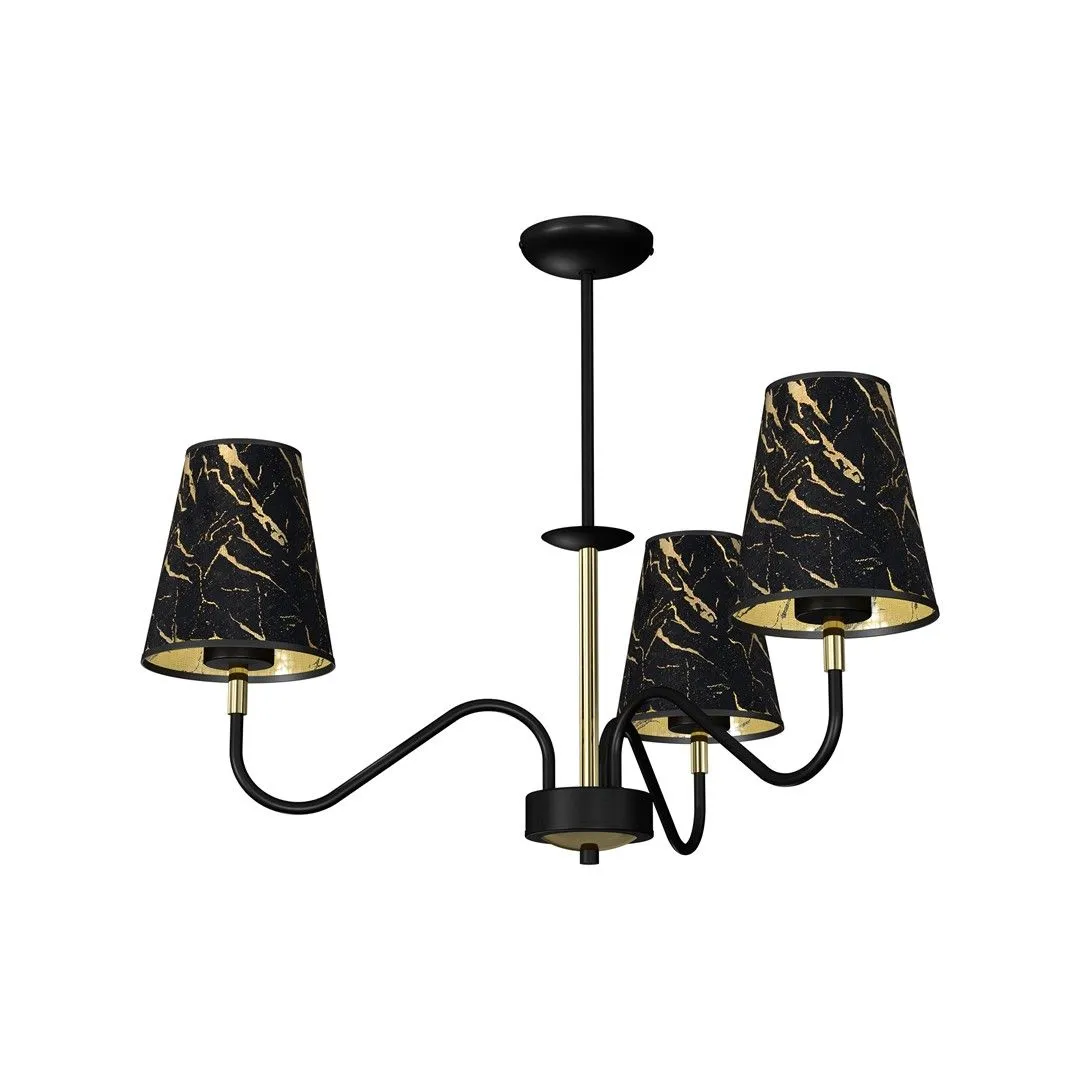 B-Ware Milagro Deckenleuchte Lampe Harmias Schwarz/Gold Dreiflammig Wohnzimmer - 5902693772811