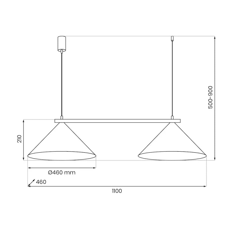 B-Ware Milagro Hängeleuchte Lampe Capital Gx53 Schwarz Beleuchtung Esszimmer 2 Flammig - 5902693709428