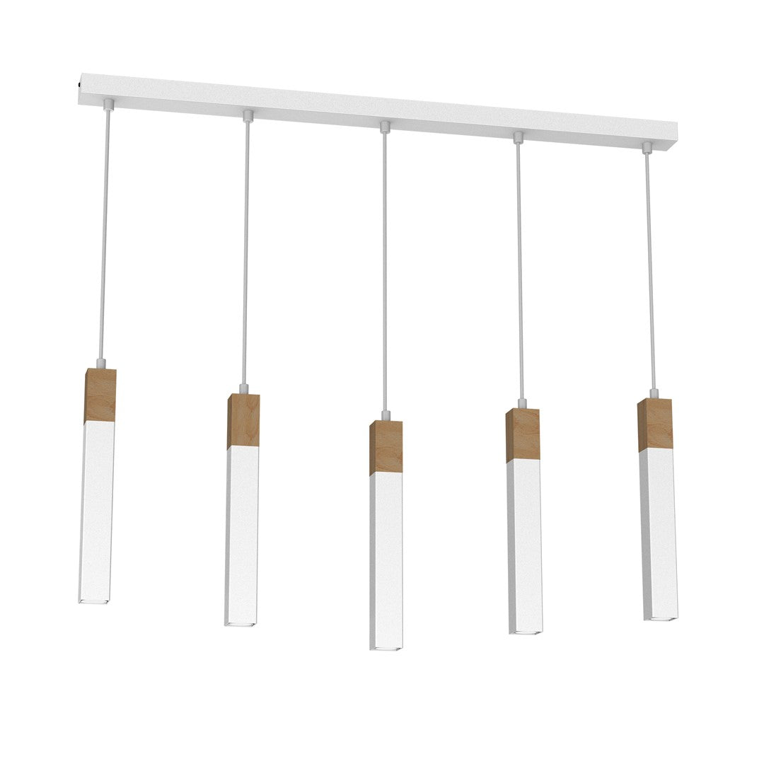 Milagro Hängeleuchte Stag Hängelampe Deckenlampe Leuchte fünfflammig weiß/braun - 5902693774778