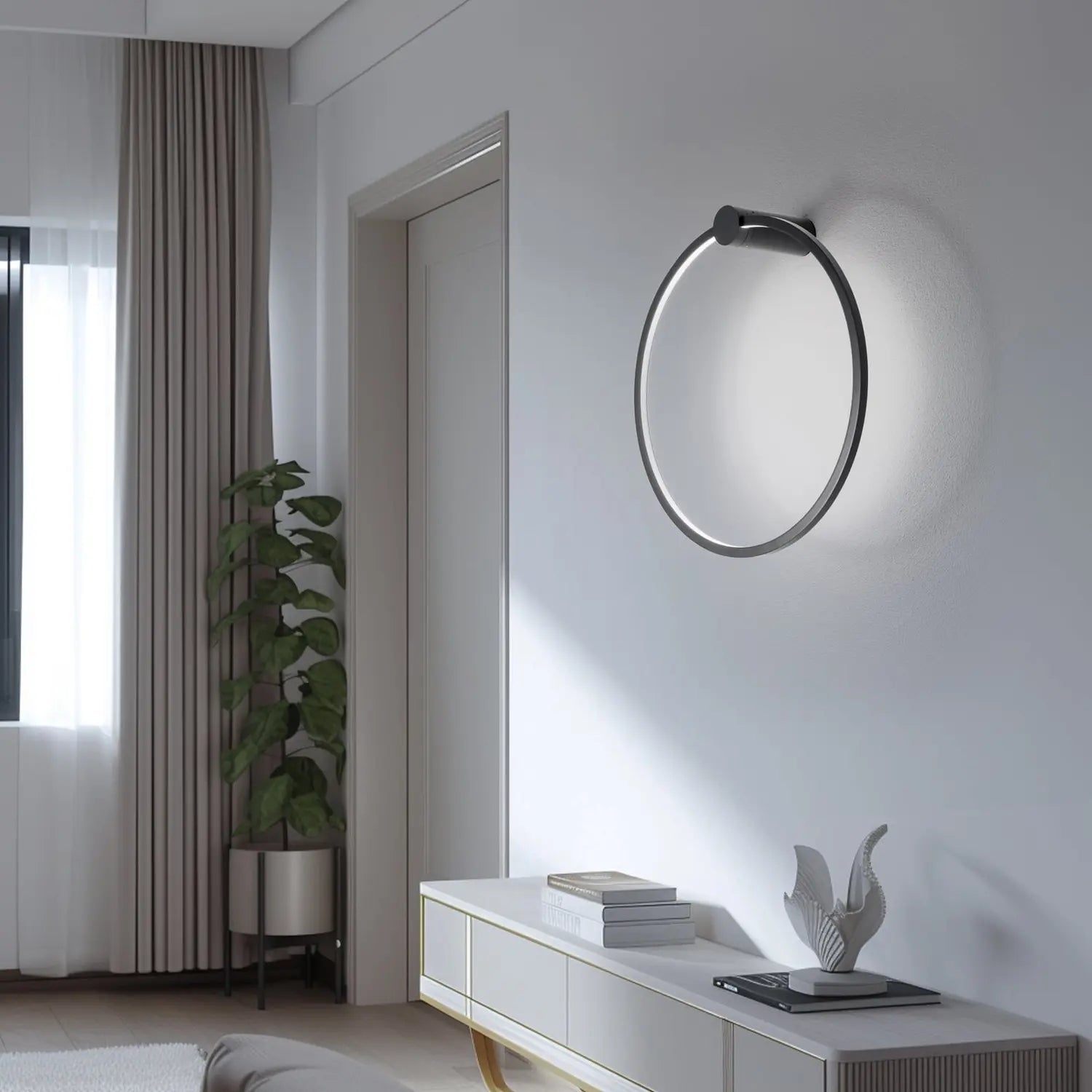 B-Ware Milagro Wandleuchte Wandlampe Saturno Led Schwarz Aluminium 4.000 K ø 50 Cm 25 W - 5902693788508